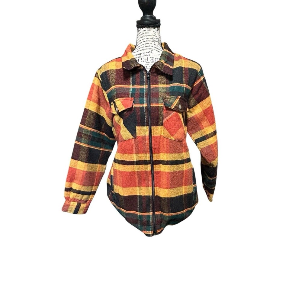 Vintage Plaid Wool full Zip Jacket Size Medium whimsical outdoors holidays
